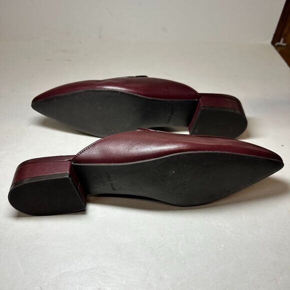 Cole Haan Womens 6.5 B Bloodstone Leather Piper Mule Flat Loafers DISPLAY HB6 - Picture 7 of 7